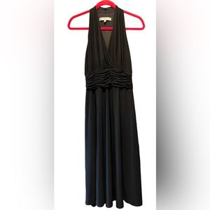 Evan Picone slip on jersey halter black dress size 10